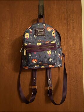 Disney Loungefly Purple Hocus Pocus Character Print Mini Backpack